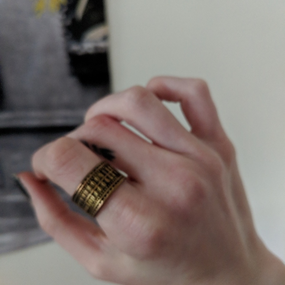 Set of Indie Bronze Colored Rings Size 6 , 6.5